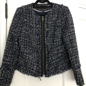 Banana republic tweed collarless jacket